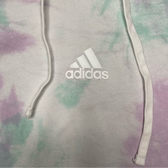 ADIDAS Men's Green/Purple Essentials Tie-Dyed Inspirational Hoodie - Small - Picture 6 of 13